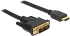 Кабель адаптер Delock DVI-D - HDMI M/M 5 м Black (4043619855865) - зображення 1