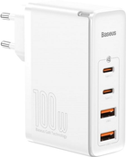 Мережевий зарядний пристрій Baseus GaN2 Pro Quick Charger 2C+2U 100 Вт EU White (CCGAN2P-L02)