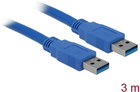 Kabel Delock USB Type-A - USB Type-A M/M 3 m Blue (4043619825363) - obraz 1
