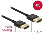 Kabel Delock HDMI A - HDMI A M/M 1.5 m Black (4043619847723) - obraz 1