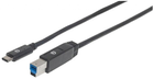 Kabel Manhattan USB Type-C 3.1 - USB Type-B 2 m Black (766623354998) - obraz 1