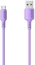 Kabel Somostel USB Type-A - micro-USB 3.1A 1.2 m Purple (5902012968901) - obraz 1