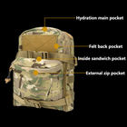 Тактичний рюкзак на плитоностку, утилітарний підсумок під гідратор 500D мультикам - зображення 8