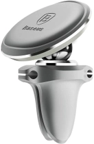 Samochodowy uchwyt do telefonu Baseus 360-degree Rotation Magnetic Mount Paste Type Silver (SUGX020012) - obraz 1
