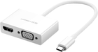 Adapter Ugreen MM123 USB Type-C to HDMI+VGA White (6957303838431) - obraz 1