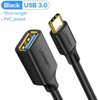 Adapter Ugreen US154 USB Type-C - USB 3.0 OTG 10 cm Black (6957303837014) - obraz 4