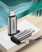 Adapter Ugreen US282 USB Type-C Female to micro-USB Male Adapter Gray (6957303855902) - obraz 2