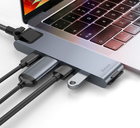 USB-хаб Baseus Thunderbolt C Pro Seven-in-one Dual Type-C CAHUB-L0G to USB 3.0 x 2 + HDMI + RJ-45 Ethernet + Type-C PD + microSD + SD card Gray (CAHUB-L0G) - зображення 4