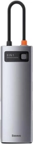 USB Hub Baseus CAHUB-CV0G Metal Gleam Series 8-in-1 Multifunctional Type-C Gray (CAHUB-CV0G) - obraz 1