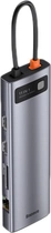 USB-хаб Baseus CAHUB-CT0G Metal Gleam Series 11-in-1 Multifunctional Type-C Gray (CAHUB-CT0G) - зображення 1
