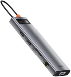USB-хаб Baseus CAHUB-CT0G Metal Gleam Series 11-in-1 Multifunctional Type-C Gray (CAHUB-CT0G) - зображення 5