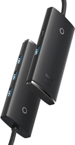 USB-хаб Baseus Lite Series 4-Port HUB Adapter Type-C to 4хUSB Type-А 3.0 1 м Black (WKQX030401) - зображення 3