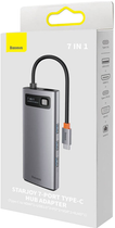 USB-хаб Baseus Metal Gleam Series 7-in-1 Multifunctional Type-C HUB Docking Station (WKWG040013) - зображення 8