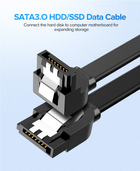 Kabel Ugreen US217 SATA 3.0 Data Cable 0.5 m Black (6957303837977) - obraz 3