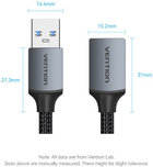 Kabel Vention USB 3.0 - OTG USB3 1 m Black (6922794775367) - obraz 6