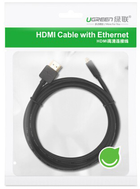 Kabel Ugreen HD127 micro HDMI to HDMI v2.0 UltraHD 4K-3D 1 m Black (6957303831487) - obraz 3