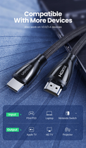 Kabel Ugreen HD140 HDMI Cable with Braided 1 m Black (6957303884018) - obraz 2