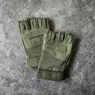 Тактические Военные Перчатки Без Пальцев Для Военных Хаки Tactical Gloves PRO Olive L Беспалые Армейские Штурмовые - изображение 9