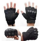 Тактичні Військові Рукавички Без Пальців Для Військових з накладками Чорні Tactical Gloves PRO Black XL Безпалі Армійські Штурмові - зображення 10
