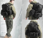 Військовий рюкзак 50л з підсумками Чорний Тактичний рюкзак на 50 літрів з системою MOLLE Ranger Tactical 50L Армійський Штурмовий Воєнний Рюкзак Водовідштовхуючий - зображення 3