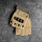 Тактичні Військові Рукавички Без Пальців Для Військових з накладками Койот Tactical Gloves PRO Coyot L Безпалі Армійські Штурмові - зображення 8