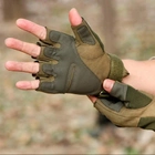 Тактические Военные Перчатки Без Пальцев Для Военных с накладками Хаки Tactical Gloves PRO Olive L Беспалые Армейские Штурмовые - изображение 3
