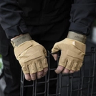 Тактичні Військові Рукавички Без Пальців Для Військових Койот Tactical Gloves PRO Coyot L Безпалі Армійські Штурмові - зображення 6