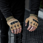 Тактические Военные Перчатки Без Пальцев Для Военных с накладками Койот Tactical Gloves PRO Coyot M Беспалые Армейские Штурмовые - изображение 5