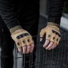 Тактические Военные Перчатки Без Пальцев Для Военных с накладками Койот Tactical Gloves PRO Coyot M Беспалые Армейские Штурмовые - изображение 14