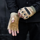 Тактические Военные Перчатки Без Пальцев Для Военных с накладками Койот Tactical Gloves PRO Coyot M Беспалые Армейские Штурмовые - изображение 15