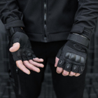 Тактические Военные Перчатки Без Пальцев Для Военных с накладками Черные Tactical Gloves PRO Black XXL Беспалые Армейские Штурмовые - изображение 5