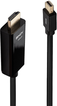 Kabel adapter Lindy mini DisplayPort - HDMI M/M 3 m Black (4002888369282) - obraz 1