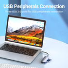 USB-хаб Vention USB 3.1 Type-C HDMI / USB 3.0 x 3 / RJ-45 / PD 100 Вт Hub 6-in-1 (6922794754737) - зображення 5