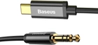 Kabel Baseus Yiven Type-C male To 3.5 male Audio Cable M01 Black (CAM01-01) - obraz 1