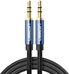 Kabel Ugreen AV112 3.5 mm Male to 3.5 mm Male Cable Gold Plated Metal Case with Braid 1 m Blue (6957303816859) - obraz 1
