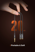 Кабель Ugreen AV134 3.5 мм Male to 2 Female Audio Cable 25 см Black (6957303828166) - зображення 5