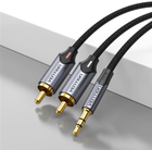 Kabel Vention AUX 3.5 mm m – 2 x RCA m 1.5 m Black (6922794751453) - obraz 3