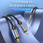 Kabel Vention AUX 3.5 mm m – 2 x RCA m 1.5 m Black (6922794751453) - obraz 4