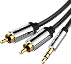 Kabel Vention AUX 3.5 mm m - 2 x RCA m 1.5 m Black (6922794734357) - obraz 1
