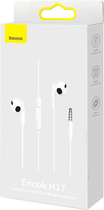 Навушники Baseus Encok 3.5 мм lateral in-ear Wired Earphone H17 White (NGCR020002) - зображення 7