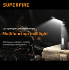 Ліхтар багатофункціональний акумуляторний на магніті SuperFire G16-S 800 Lumen IP42 (6956362941762) - зображення 3