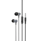 Навушники HOCO M108 Spring metal universal earphones with mic Metal Grey
