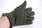 Перчатки мужские тёплые спортивные тактические флисовые на меху зелёные 9093_12,5_Olive - изображение 5