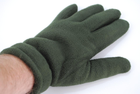 Перчатки мужские тёплые спортивные тактические флисовые на меху зелёные 9093_13_Olive - изображение 2