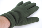 Перчатки мужские тёплые спортивные тактические флисовые на меху зелёные 9093_12_Olive - изображение 2