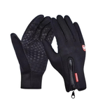 Тактичні рукавички зимові спортивні сенсорні Windstopper M Black - зображення 1
