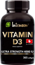 Харчова добавка Intenson Vitamin D3 4000 МО 365 капсул (5902150288497) - зображення 1