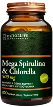 Харчова добавка Doctor Life Mega Спіруліна та хлорела 500 мг 200 таблеток (5906874819005) - зображення 1
