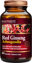 Suplement diety Doctor Life Red Ginseng Żeń-szeń + Ashwagandha Sensoril 60 kapsułek (5906874819296)