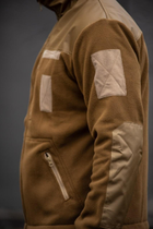 Мужская флисовая кофта цвет КОЙОТ с усиленными водонепроницаемыми вставками с липучками под шеврон 58 - изображение 4